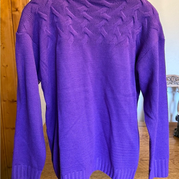 Purple Cable Knit Women's Sweater - Picture 1 of 1